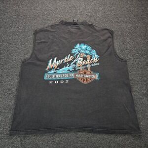 Vintage Harley Davidson Tank Top Mens 3XL Myrtle Beach Muscle Shirt Made in USA